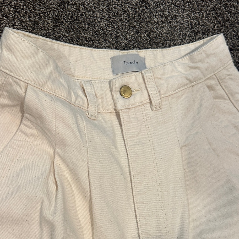 Women's High Rise Cream Jeans - Picture 2 of 3